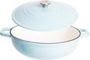 Lexi Home Cast Iron Enameled Dutch Oven Pot with Lid 2.8 qt LB6671 - Light Blue - Like New