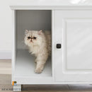 Roomfitters Cat Washroom Storage Bench Litter Box Enclosure Furniture White - Brand New