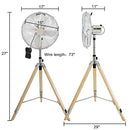 Simple Deluxe Retro Tripod Fan, Home Air Circulation Nostalgic Vertical - Silver - Like New