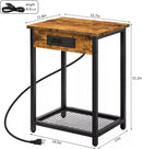 CADUKE 2PACK 2-TIER HEAVY DUTY NIGHTSTAND CHARGING STATION USB PORT - BROWN - Like New