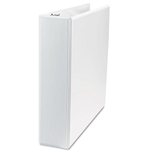 UNIVERSAL ECONOMY D-RING VINYL VIEW BINDER, 2-INCH CAPACITY, WHITE - WHITE - Brand New