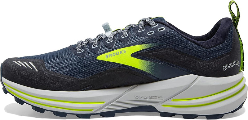 BROOKS MEN'S CASCADIA 16 TRAIL RUNNING SHOE - TITAN/PEACOAT/NIGHTLIFE - SIZE 12 - Like New