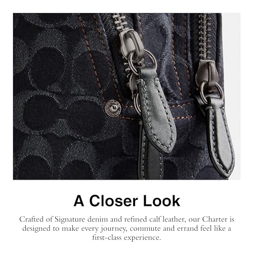 COACH CHARTER BACKPACK IN SIGNATURE DENIM CR762 - BLACK DENIM - Brand New