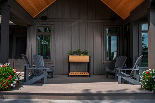 VITA MEZZA 30" x 40" CEDAR WOOD VEG FARM STORAGE SHELF GOLDEN BROWN VT17717 - Like New