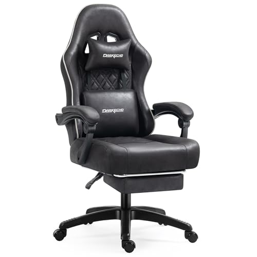 Darkecho Gaming Chair Fabric Cushion, Office Chair with Footrest US-J350 - Black - Like New