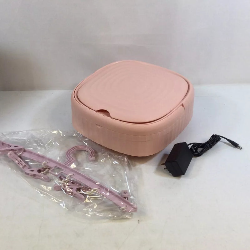 ZNOOOE TRAVEL ADJUSTABLE SPEED PORTABLE FOLDING MINI WASHING MACHINE - PINK Like New