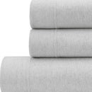 BRIARWOOD HOME HEATHERED JERSEY 100% COTTON 3 PIECE TWIN BED SHEET SET - GREY - Brand New