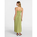 NO BOUNDARIES WOMEN'S MIX MEDIA MAXI DRESS - SIZE: WOMEN L - IGUANA - Brand New