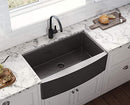 Ruvati 33-in Gunmetal Black Apron-Front Farmhouse Sink RVH9733BL - DARK GRAY - Like New