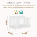 Delta Children Isabelle 6-in-1 Convertible Crib Convert 6 Bedtypes Bianca White - Brand New
