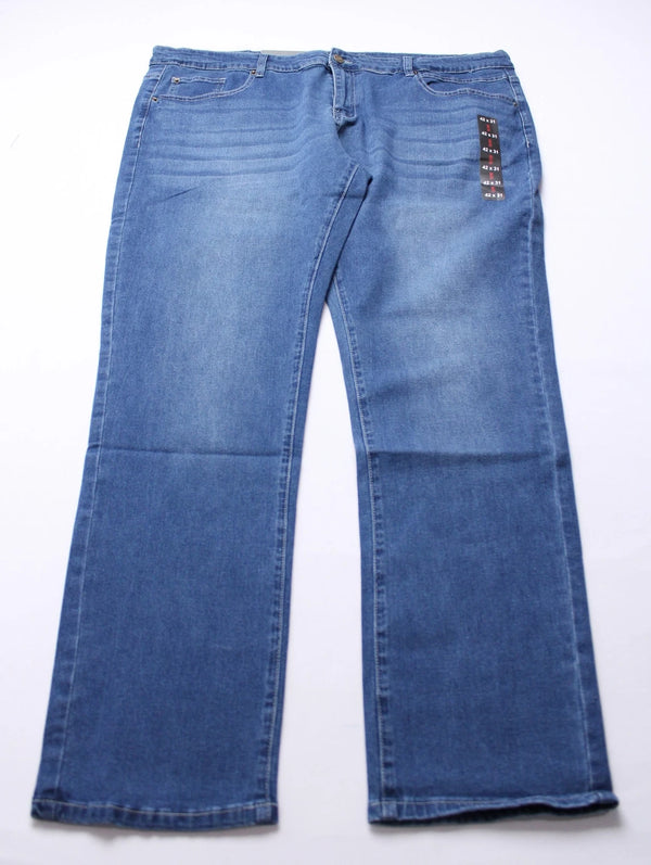 BLU ROCK MEN'S FLEX 4-WAY STRETCH STRAIGHT JEANS - SIZE: 42X31 - MEDIUM BLUE - Like New