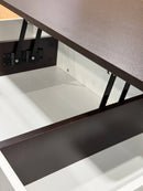 MEILOCAR WOOD LIFT TOP COFFEE TABLE HIDDEN COMPARTMENT 39.4IN L - DARK BROWN - Like New