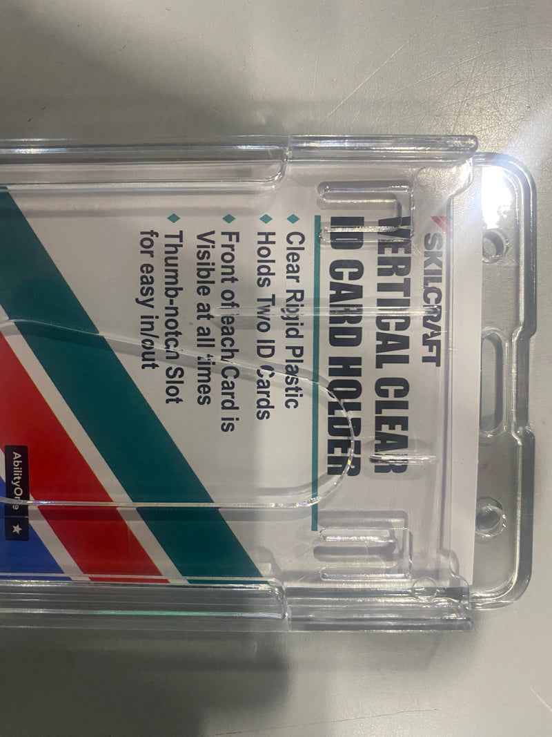ABILITYONE 8455-01-666-0469 DUAL CARD ID HOLDER - TOP LOAD - SINGLE - Brand New