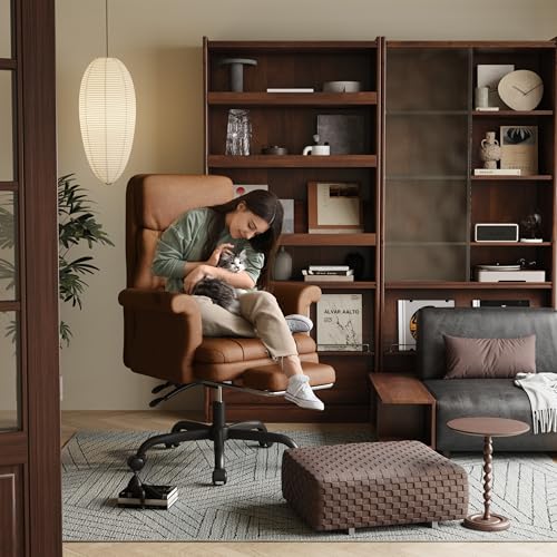 ELABEST C39 CROSS LEGGED OFFICE CHAIR ERGONOMIC RECLINER BIG AND TALL - BROWN - Like New