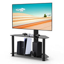 HCCK&CLLASSP H&C TV FLOOR STAND, BLACK TEMPERED GLASS FS03 - BLACK - Like New