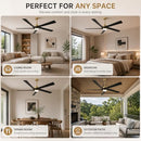 EUPHOLITE 72 INCH CEILING FAN, SOLID WOOD BLADES, ELCF72W5BNB01 - BRASS&BLACK - Like New