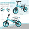 Bobike Toddler Balance Bike Toys 1 to 4 Year Old Adjustable Seat LJ-AS108 - BLUE Like New