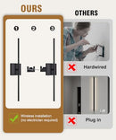 BATTERY OPERATED WALL SCONCE DIMMABLE REMOTE LED WALL LIGHT SET OF 2 - BLACK - Like New