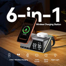 4URPC 6-IN-1 ALARM CLOCK WIRELESS CHARGING APPLE DEVICES - GRAY/BLACK - Like New