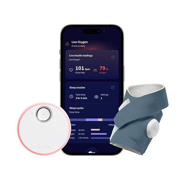 Owlet Dream Sock Cleared Smart Baby Monitor Track Live BM06N67MCJ - Blue Like New