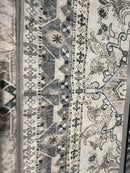 KATHY IRELAND HOME FLANNEL PRINTED AREA RUG 8FT BY 10FT - IVORY TAPESTRY - Like New