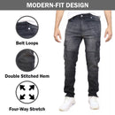 BLUE ICE MEN'S STRETCH CARGO POCKET JEANS - SIZE: MEN 34X32 - BLACK - Brand New