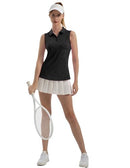 FKEEP WOMEN'S SLEEVELESS POLO GOLF TENNIS SHIRT TANK DARK GRAY - SIZE M - Brand New