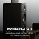 POLK AUDIO POLK SIGNATURE ELITE ES50 TOWER SPEAKER, STUNNING BLACK - BLACK - Like New