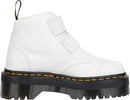 DR. MARTENS WOMEN'S DEVON FLOWER ANKLE BOOT - SIZE: WOMEN 8 - WHITE MILLED NAPPA - Like New