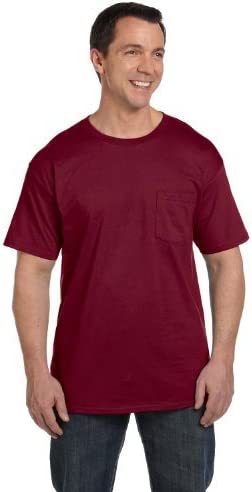 519Y Hanes Adult Beefy-T Pocket T-Shirt New