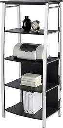 Realspace Mezza 60"H 4-Shelf Bookcase 851260 - Black/Chrome Like New