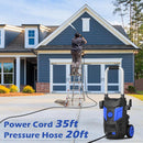DGIVOVO ELECTRIC PRESSURE WASHER 4500PSI MAX 3.0GPM WITH 20FT HOSE - BLUE/BLACK - Like New