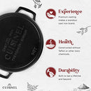 CUISINEL CAST IRON DUTCH OVEN 5-QUART DEEP POT PRESEASONED 2-in-1 - BLACK - Like New