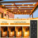 ROVNOES OUTDOOR STRING LIGHTS WITH REMOTE DIMMABLE 100FT PATIO LIGHTS BLACK - Like New