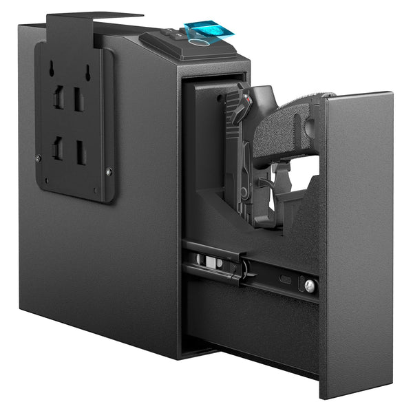 CLUTTO BIOMETRIC SLIDER GUN SAFE FOR HANDGUN FINGERPRINT GUN SAFE - BLACK New