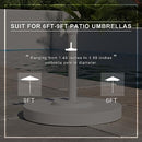 CALIFORNIA UMBRELLA 50LBS ROUND CONCRETE WEIGHTED POWDERCOATED STEEL - WHITE - Like New