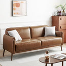 ATOPSTON 67" LOVESEAT SOFA MID CENTURY MODERN DECOR SOFA COUCH PILLOWS - CARAMEL - Like New