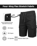 GALAXY HARVIC MEN STRETCH PULL-ON CARGO ELASTIC WAIST DRAWSTRING NAVY M - Brand New