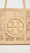 158040 TORY BURCH WOMEN'S ELLA HAND CROCHETED SMALL TOTE - NATURAL - Brand New
