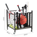 True & Tidy Metal Storage Cart with Straps and Wheels - Black - Like New