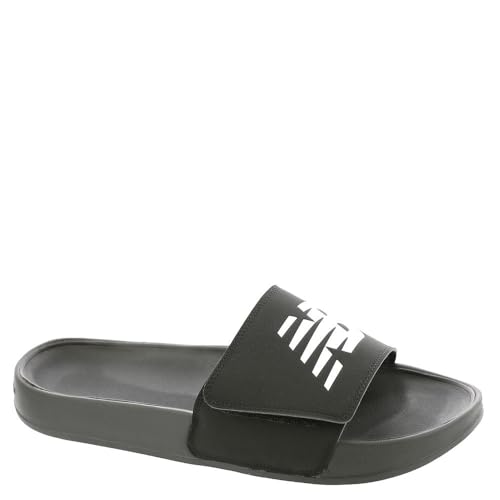 NEW BALANCE MEN'S 200 ADJUSTABLE SLIDE SANDAL, BLACK/WHITE, SIZE 9 - Brand New