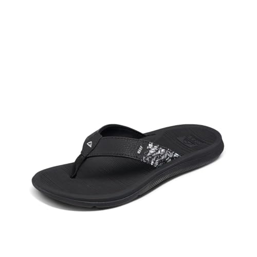 REEF WOMEN'S REEF SANTA ANA FLIP FLOP SANDALS SIZE 7 BLACK/WHITE - Brand New