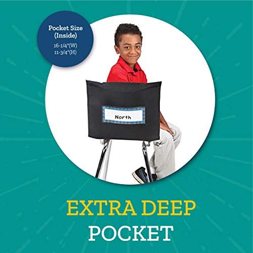 REALLY GOOD STUFF MORE DEEP-POCKET CHAIR POCKETS –6 PACK - BLACK - Brand New