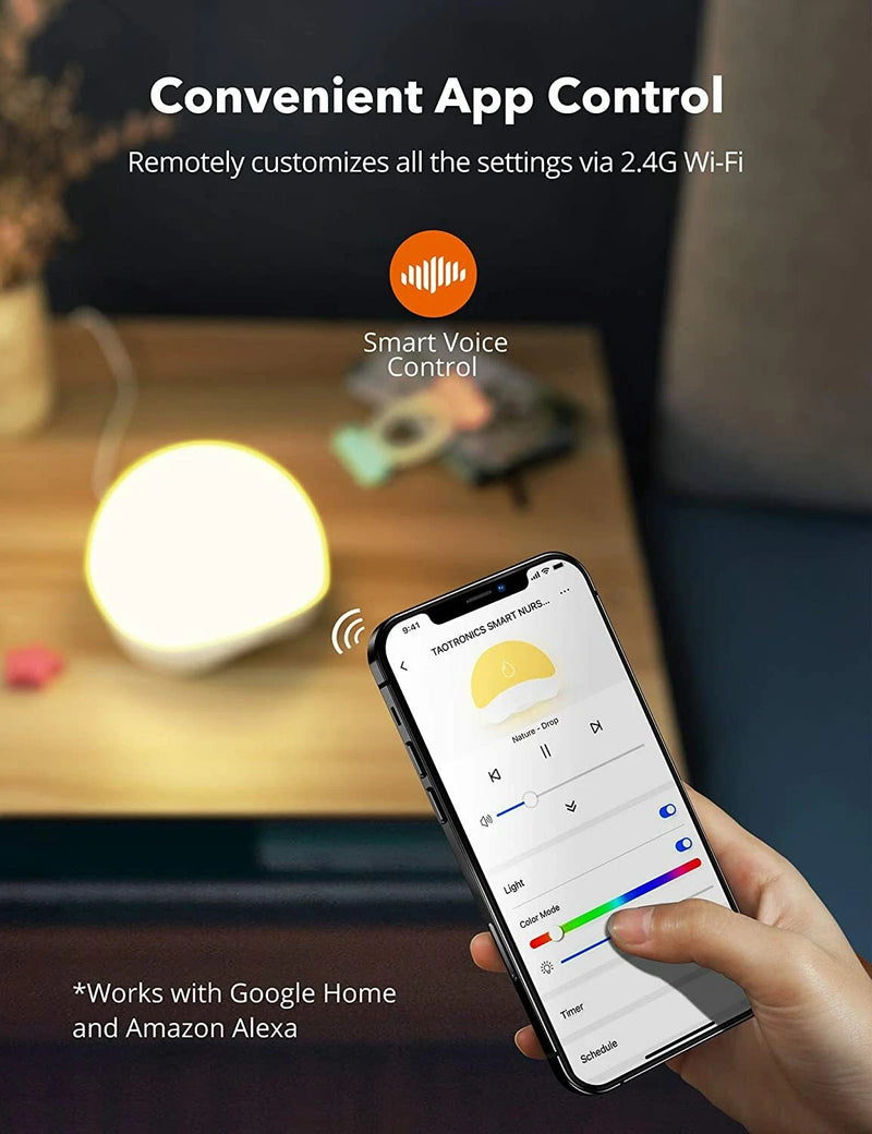 TAOTRONICS SOUND MACHINE WITH NIGHT LIGHT 25 NON-LOOPING SOUNDS FOR SLEEPING APP - Like New