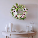NATIONAL TREE 22" ARTIFICIAL SPRING WREATH WITH BLOOMS FLORAL DECORATION - PINK - Like New
