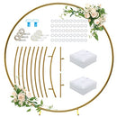 Round Wedding Arch Stand 7.2ft Gold Backdrop Stand Metal Circle Balloon Arch - Like New
