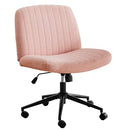 CUANBOZAM Armless Desk Chair Criss Cross Chair with Wheels Fabric Padded - Like New