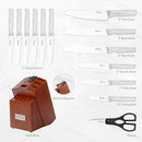 HANCORYS KNIFE BLOCK SET JAPANESE STAINLESS STEEL KITCHEN KNIFE SET - SILVERRED - Like New