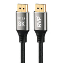 MVTV 1.5M DISPLAYPORT TO DISPLAYPORT CABLE HDR 1.4 MALE TO MALE 8K - BLACK/GRAY - Like New
