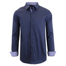 GALAXY BY HARVIC MEN'S LONG SLEEVE SLIM-FIT SOLID DRESS SHIRTS - SIZE S - NAVY - Brand New